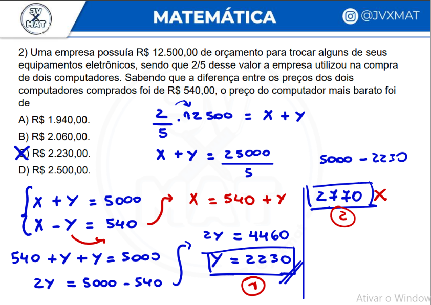 Resolução passo a passo em vídeo